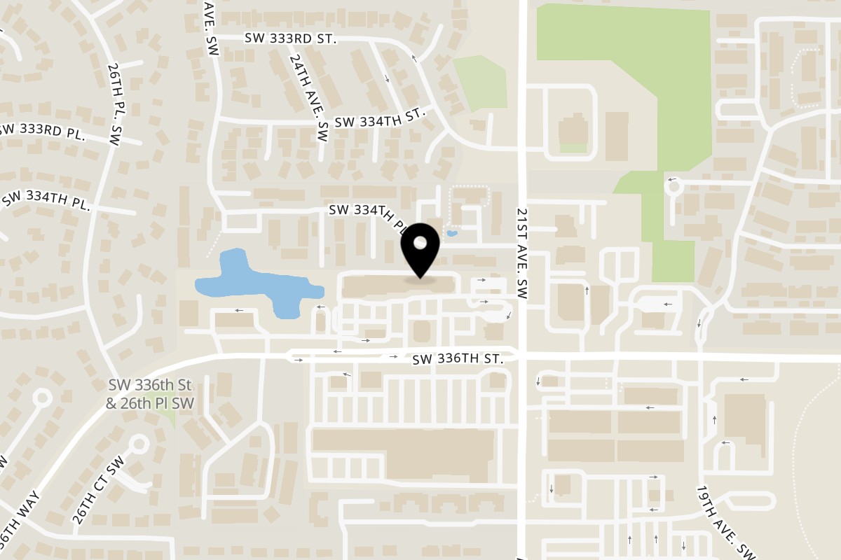 Map showing the location of New York Vinny's Pizza Federal Way on 2132 SW 336th St in Federal Way